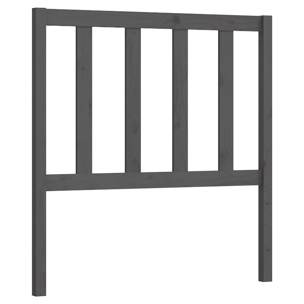 Bed Headboard Grey 96x4x100 cm Solid Wood Pine