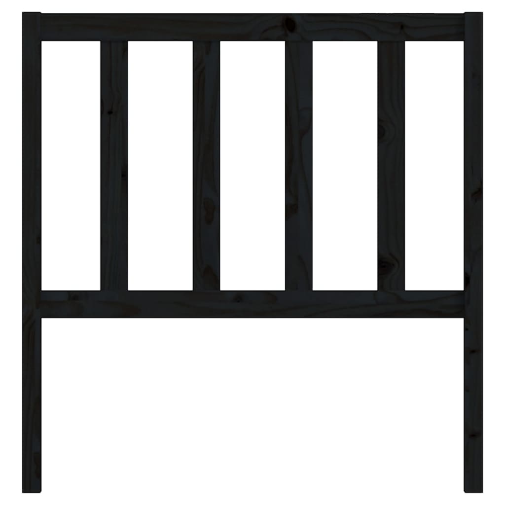 Bed Headboard Black 106x4x100 cm Solid Wood Pine