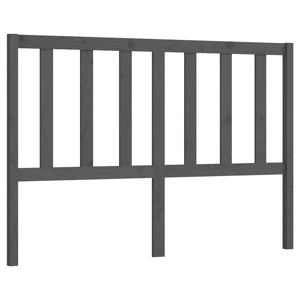 Bed Headboard Grey 126x4x100 cm Solid Wood Pine