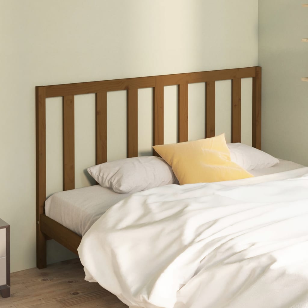 Bed Headboard Honey Brown 126x4x100 cm Solid Wood Pine