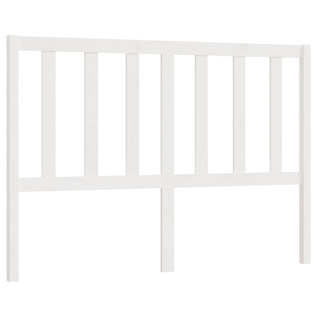 Bed Headboard White 146x4x100 cm Solid Wood Pine