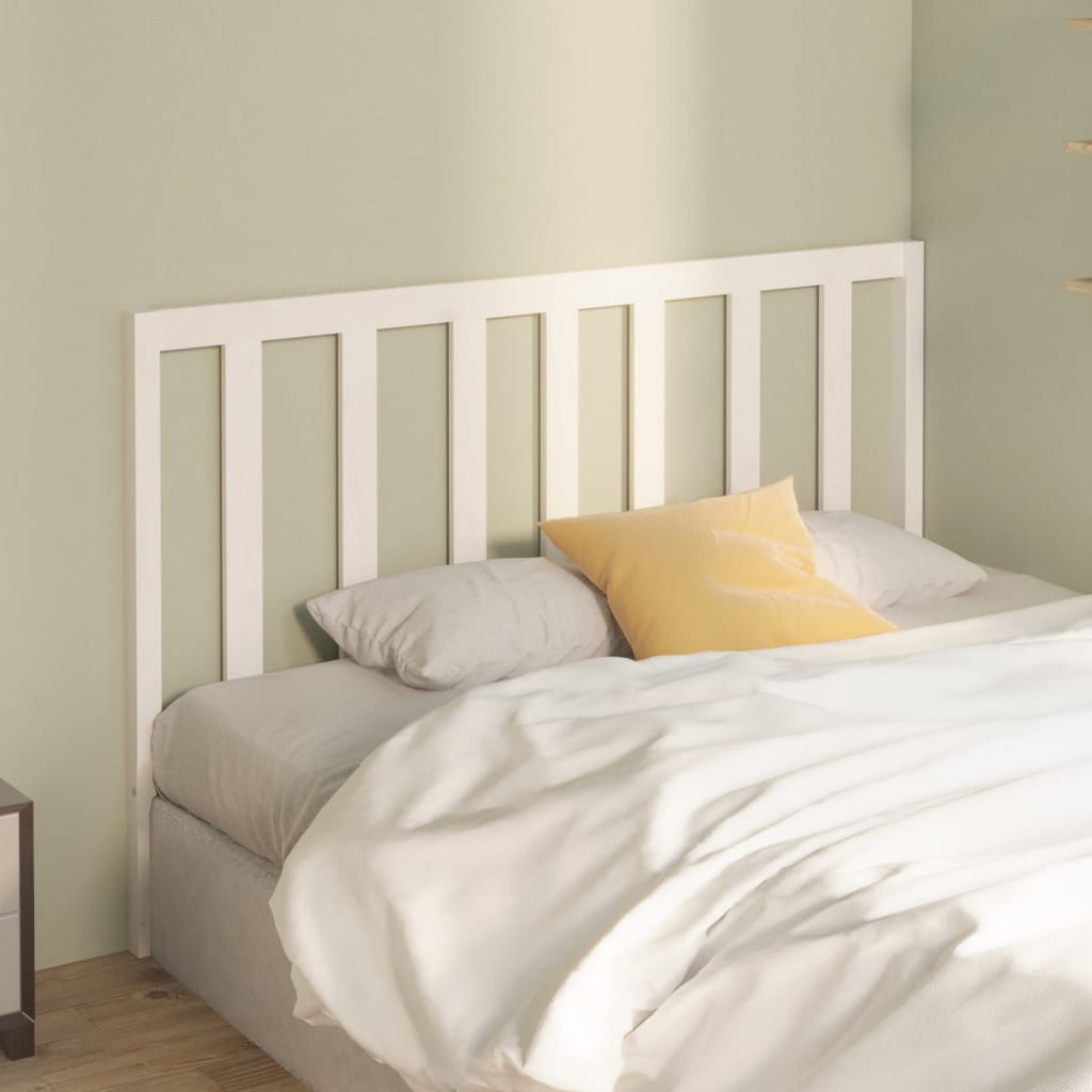 Bed Headboard White 166x4x100 cm Solid Wood Pine
