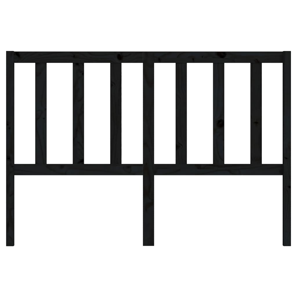 Bed Headboard Black 166x4x100 cm Solid Wood Pine