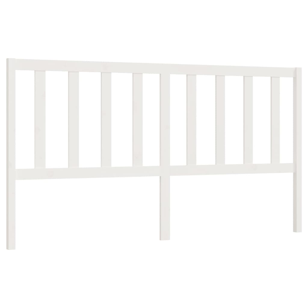 Bed Headboard White 206x4x100 cm Solid Wood Pine