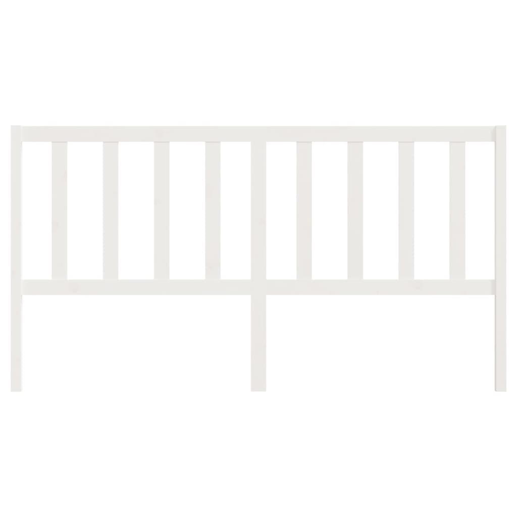 Bed Headboard White 206x4x100 cm Solid Wood Pine