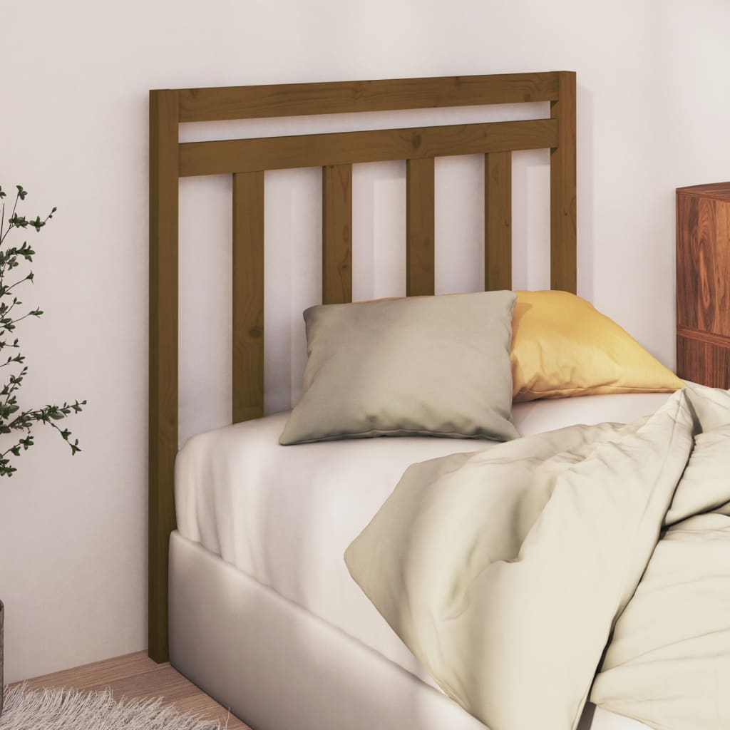 Bed Headboard Honey Brown 106x4x100 cm Solid Wood Pine