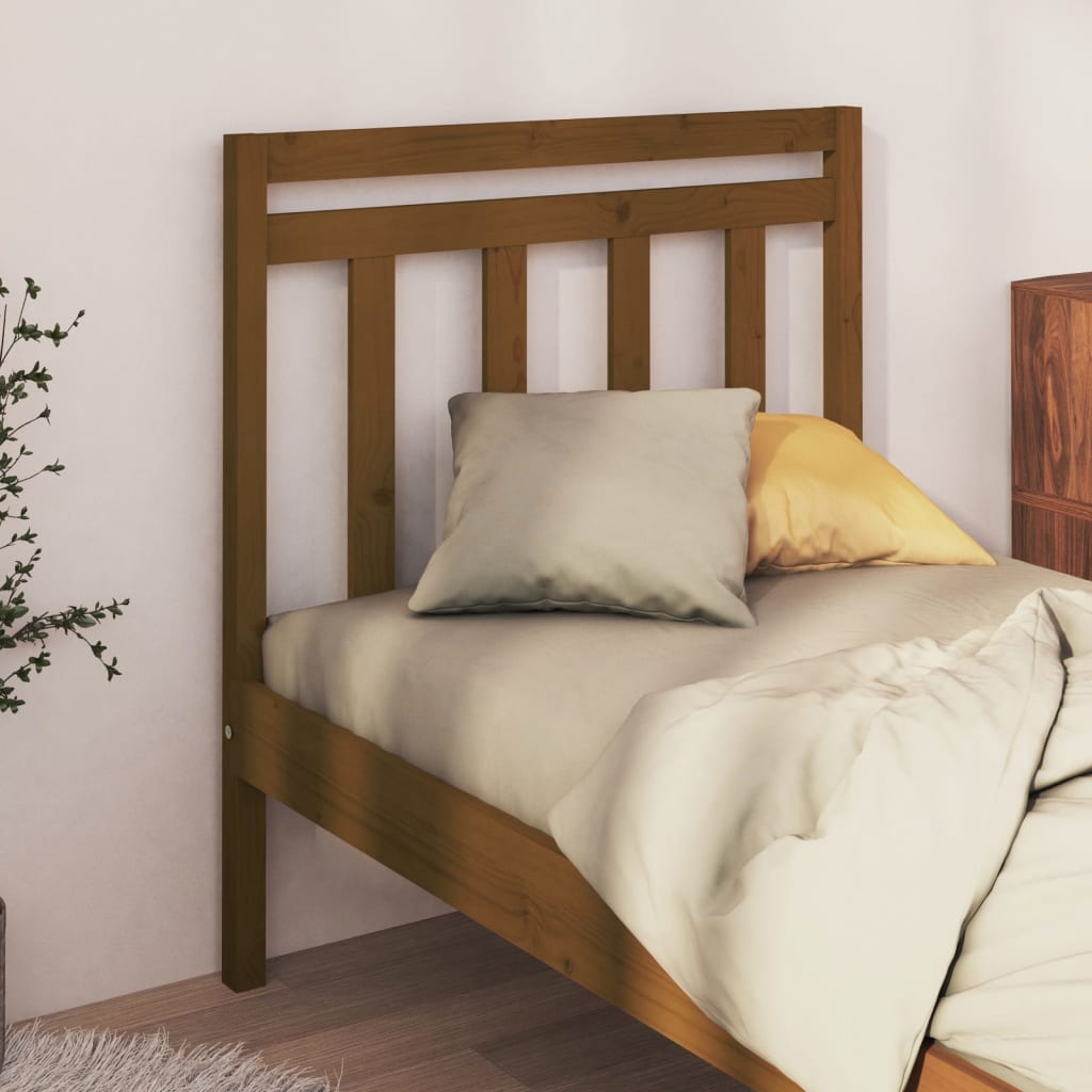 Bed Headboard Honey Brown 106x4x100 cm Solid Wood Pine