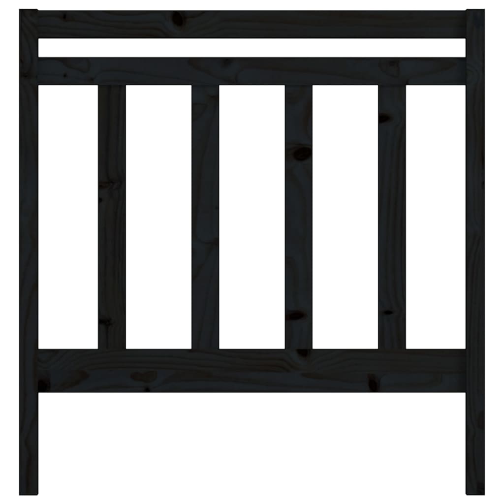 Bed Headboard Black 106x4x100 cm Solid Wood Pine