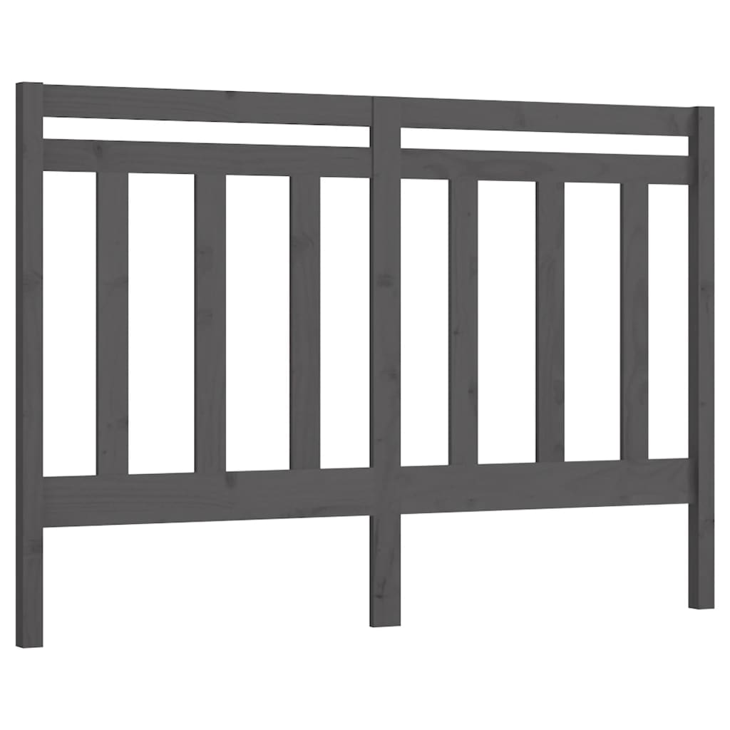 Bed Headboard Grey 126x4x100 cm Solid Wood Pine