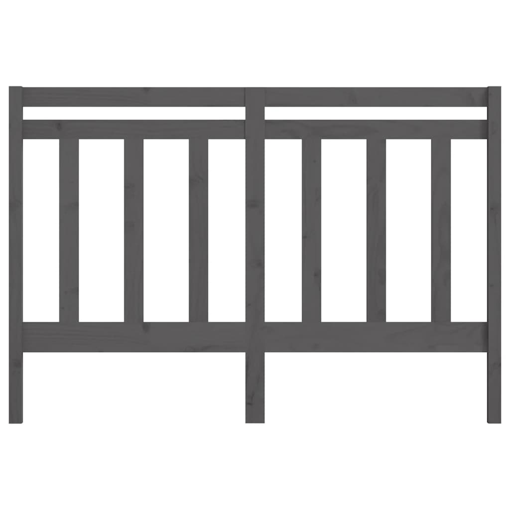 Bed Headboard Grey 141x4x100 cm Solid Wood Pine