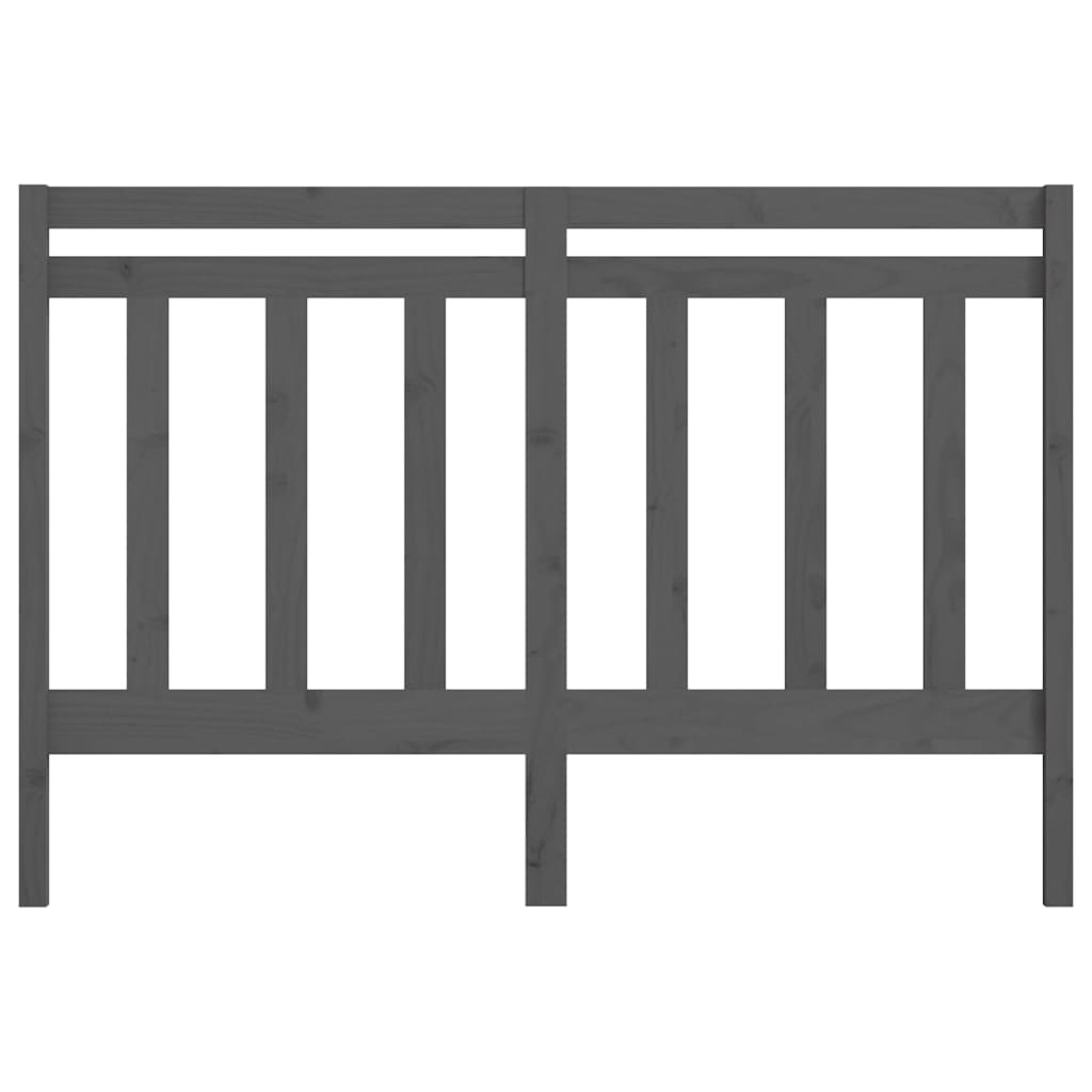 Bed Headboard Grey 166x4x100 cm Solid Wood Pine