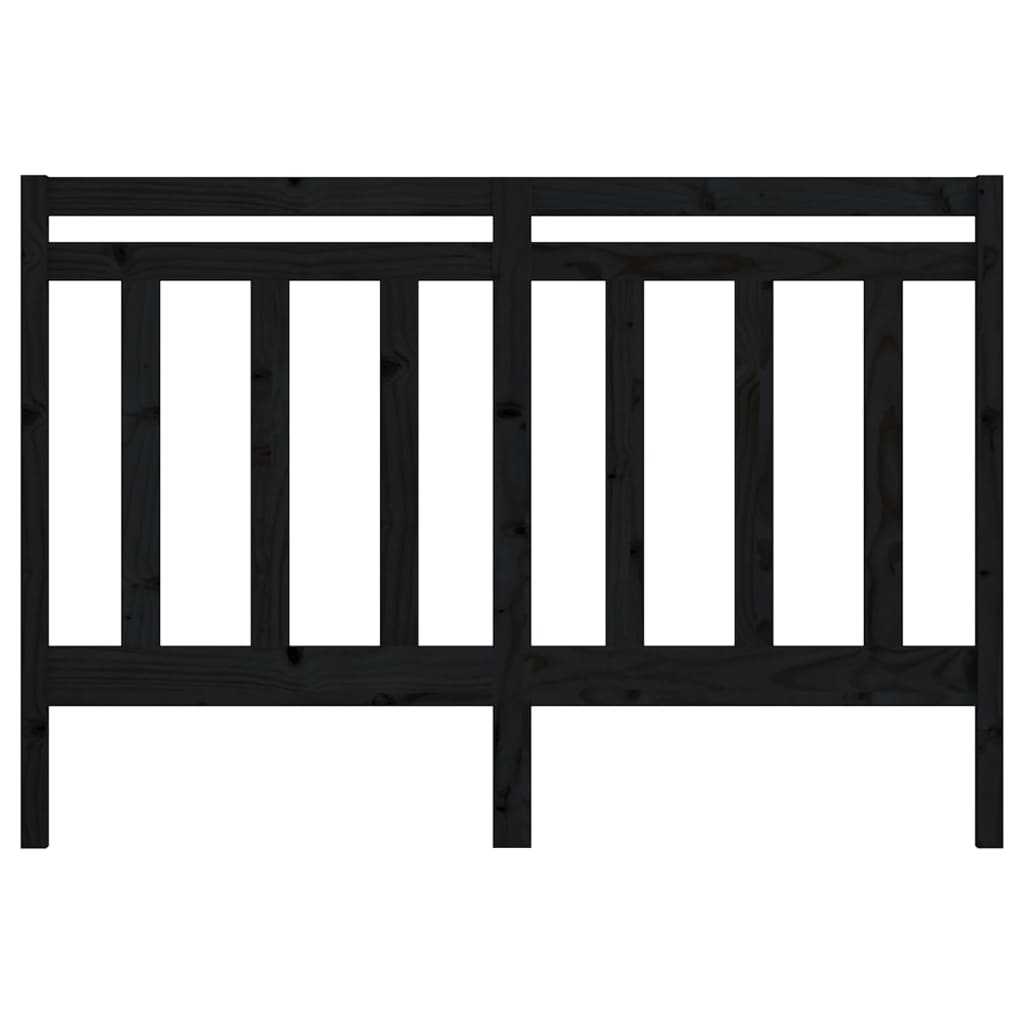Bed Headboard Black 166x4x100 cm Solid Wood Pine