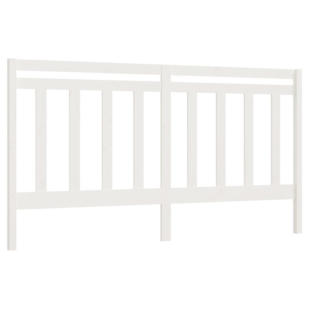 Bed Headboard White 206x4x100 cm Solid Wood Pine