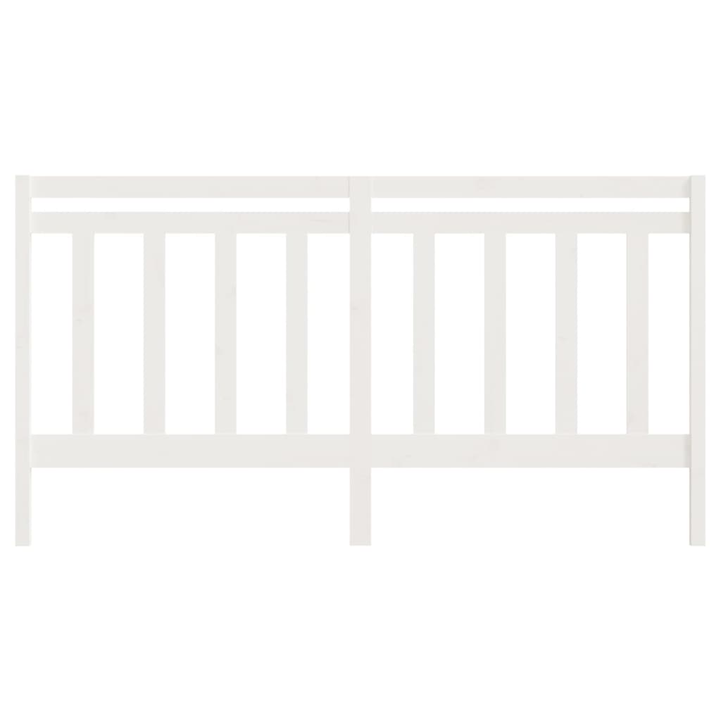 Bed Headboard White 206x4x100 cm Solid Wood Pine