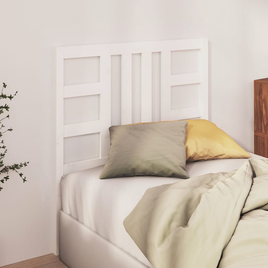 Bed Headboard White 81x4x100 cm Solid Wood Pine