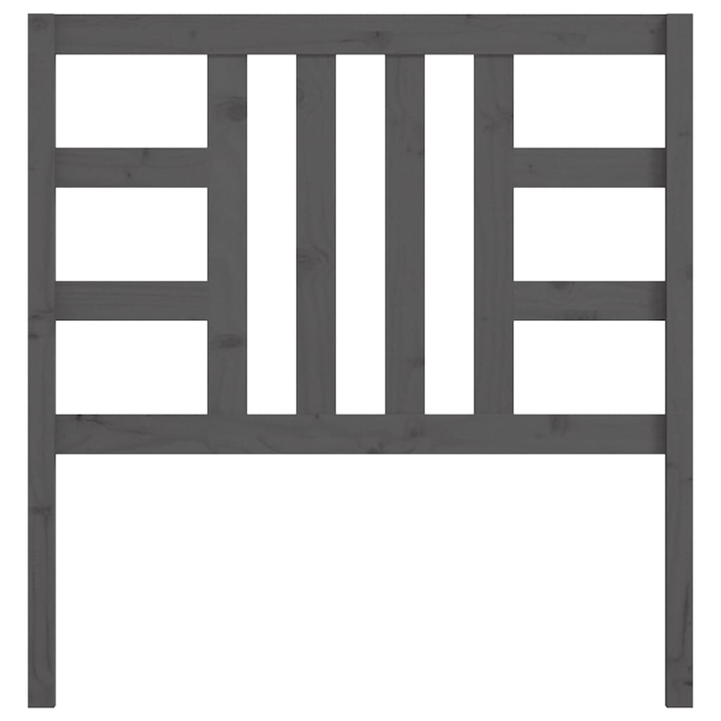 Bed Headboard Grey 96x4x100 cm Solid Wood Pine