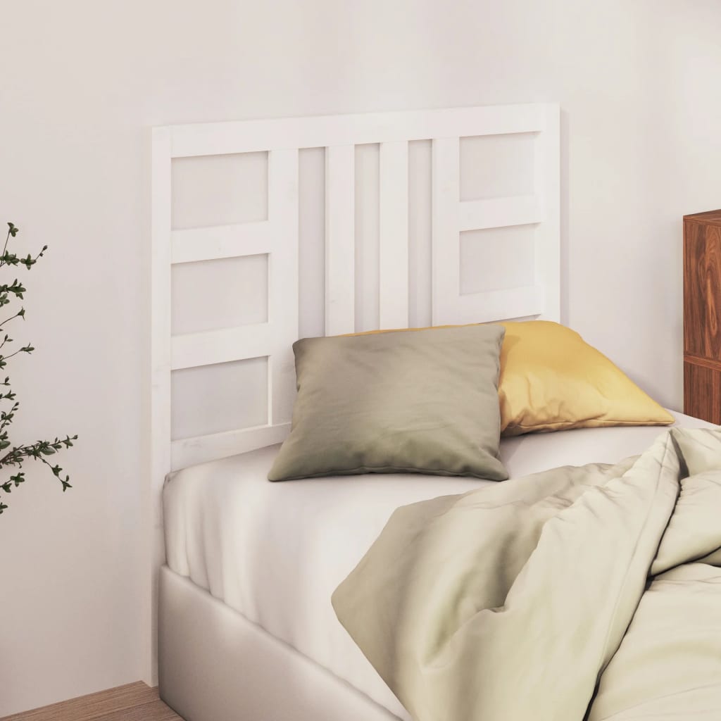 Bed Headboard White 106x4x100 cm Solid Wood Pine