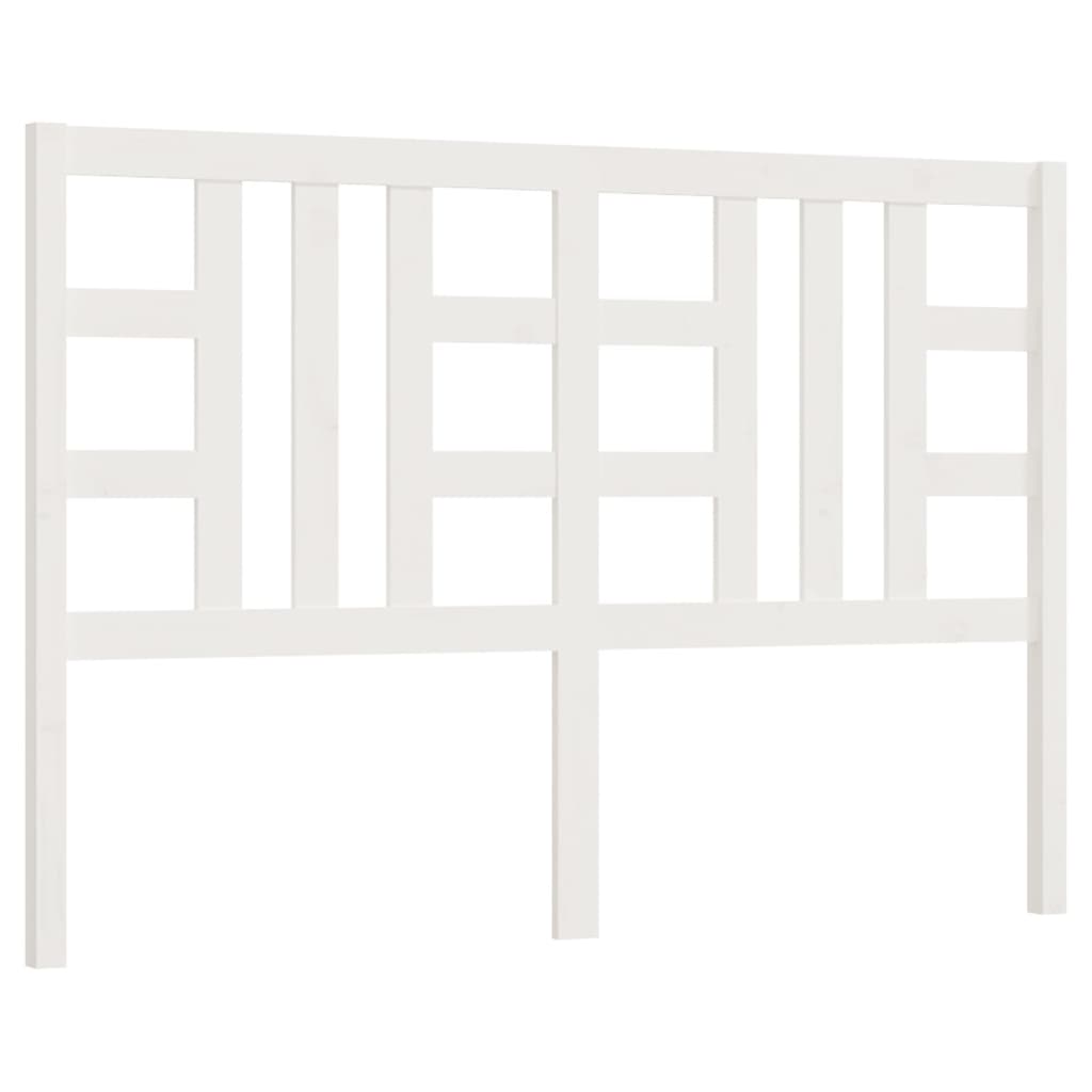 Bed Headboard White 126x4x100 cm Solid Wood Pine