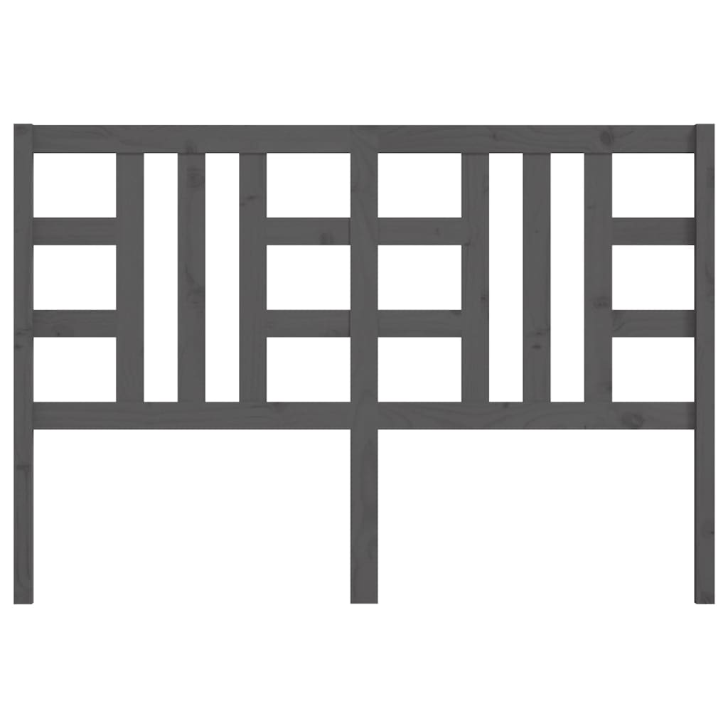 Bed Headboard Grey 126x4x100 cm Solid Wood Pine