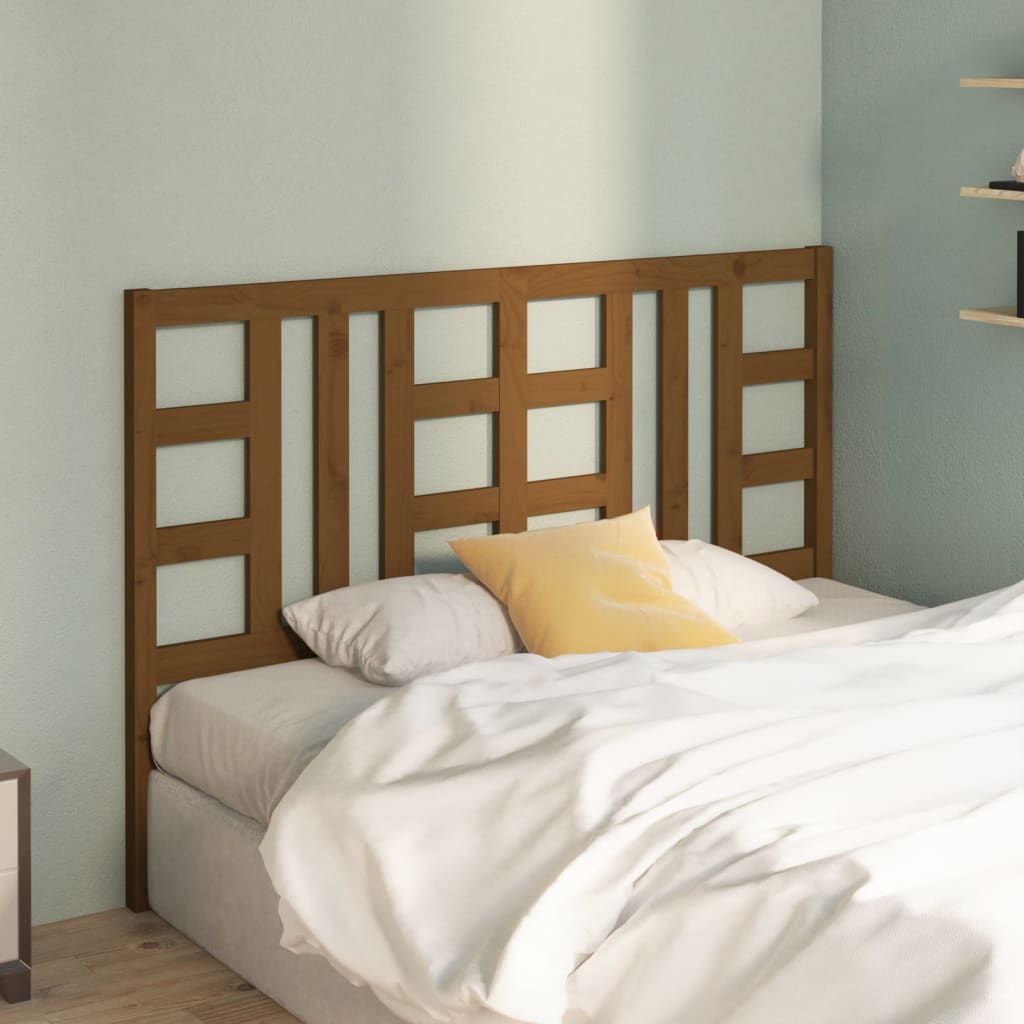 Bed Headboard Honey Brown 146x4x100 cm Solid Wood Pine
