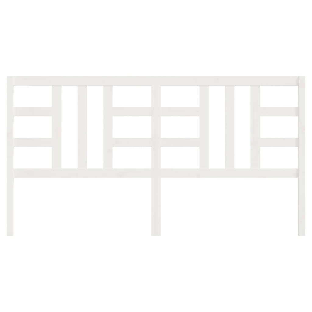 Bed Headboard White 206x4x100 cm Solid Wood Pine