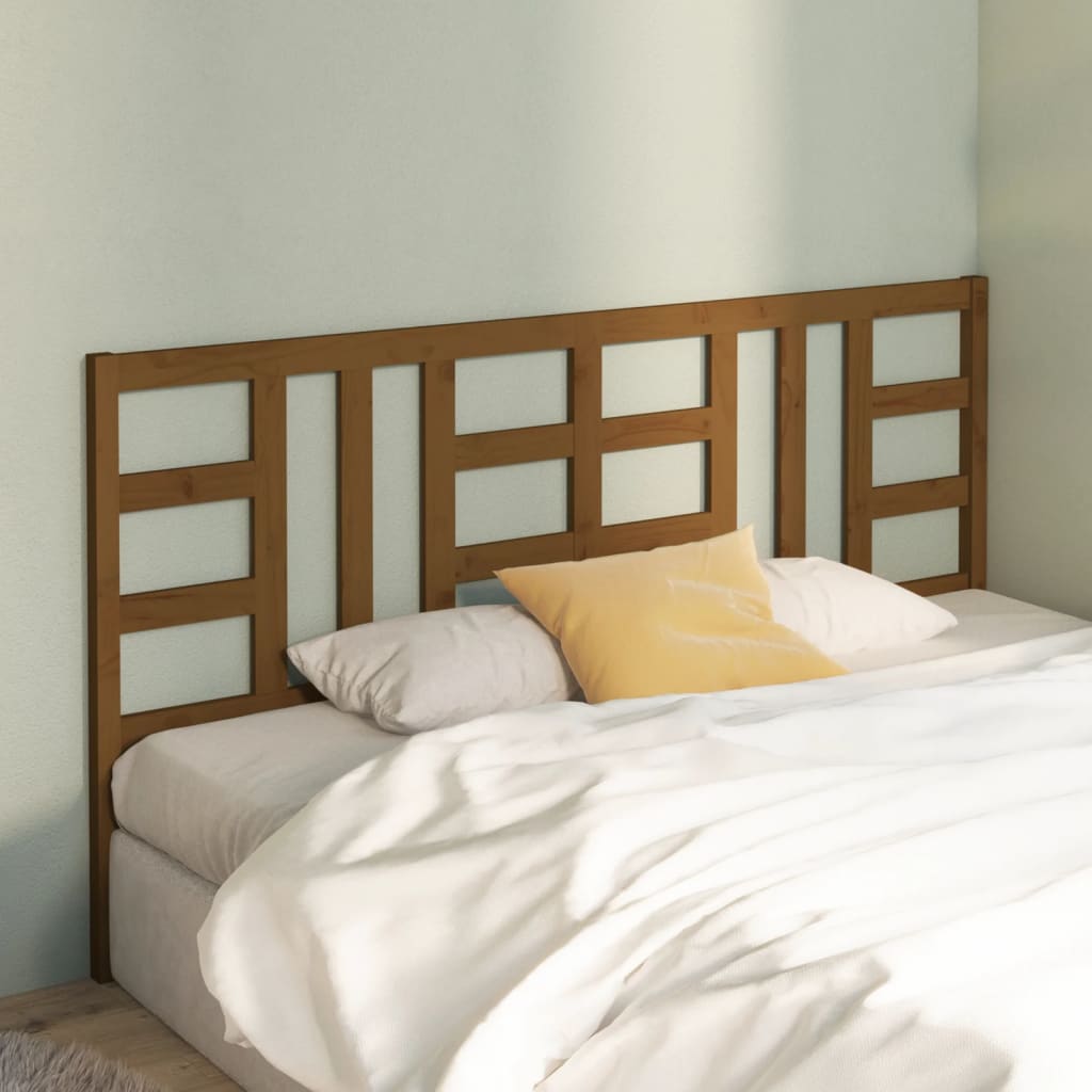 Bed Headboard Honey Brown 206x4x100 cm Solid Wood Pine