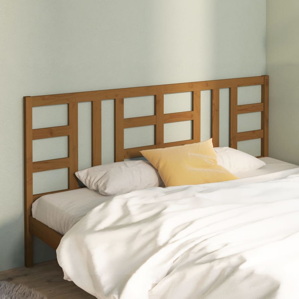 Bed Headboard Honey Brown 206x4x100 cm Solid Wood Pine