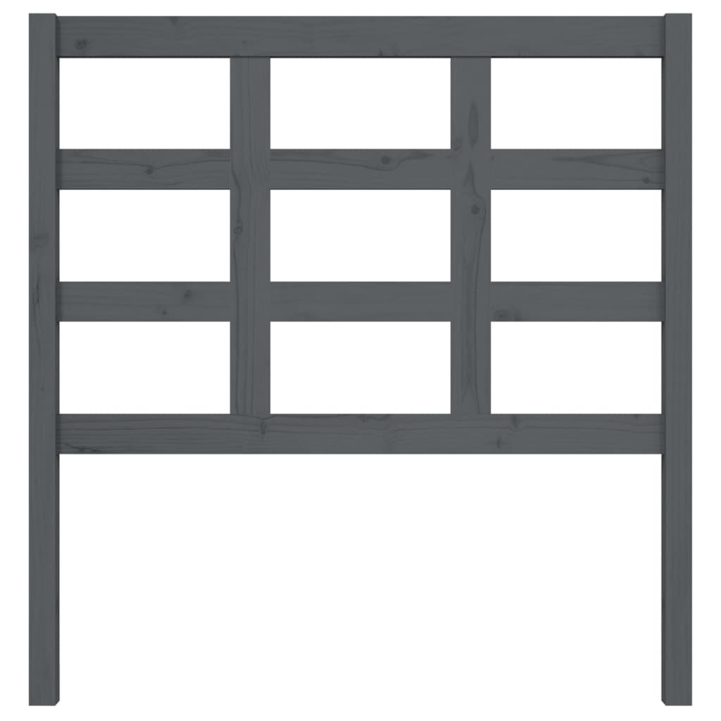 Bed Headboard Grey 95.5x4x100 cm Solid Wood Pine