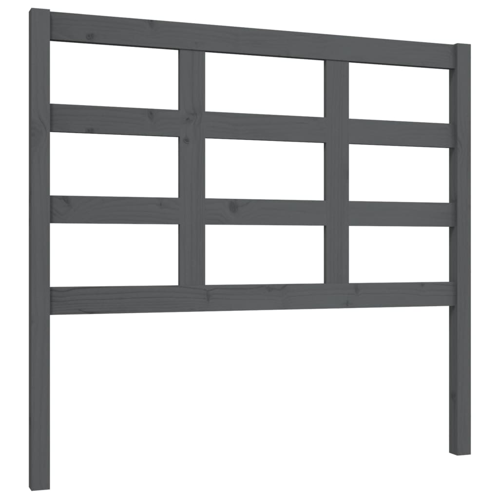 Bed Headboard Grey 105.5x4x100 cm Solid Wood Pine