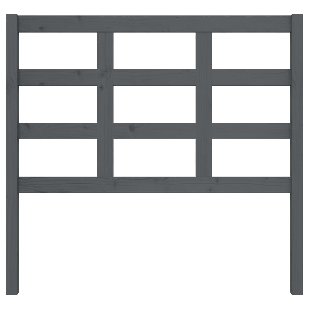 Bed Headboard Grey 105.5x4x100 cm Solid Wood Pine