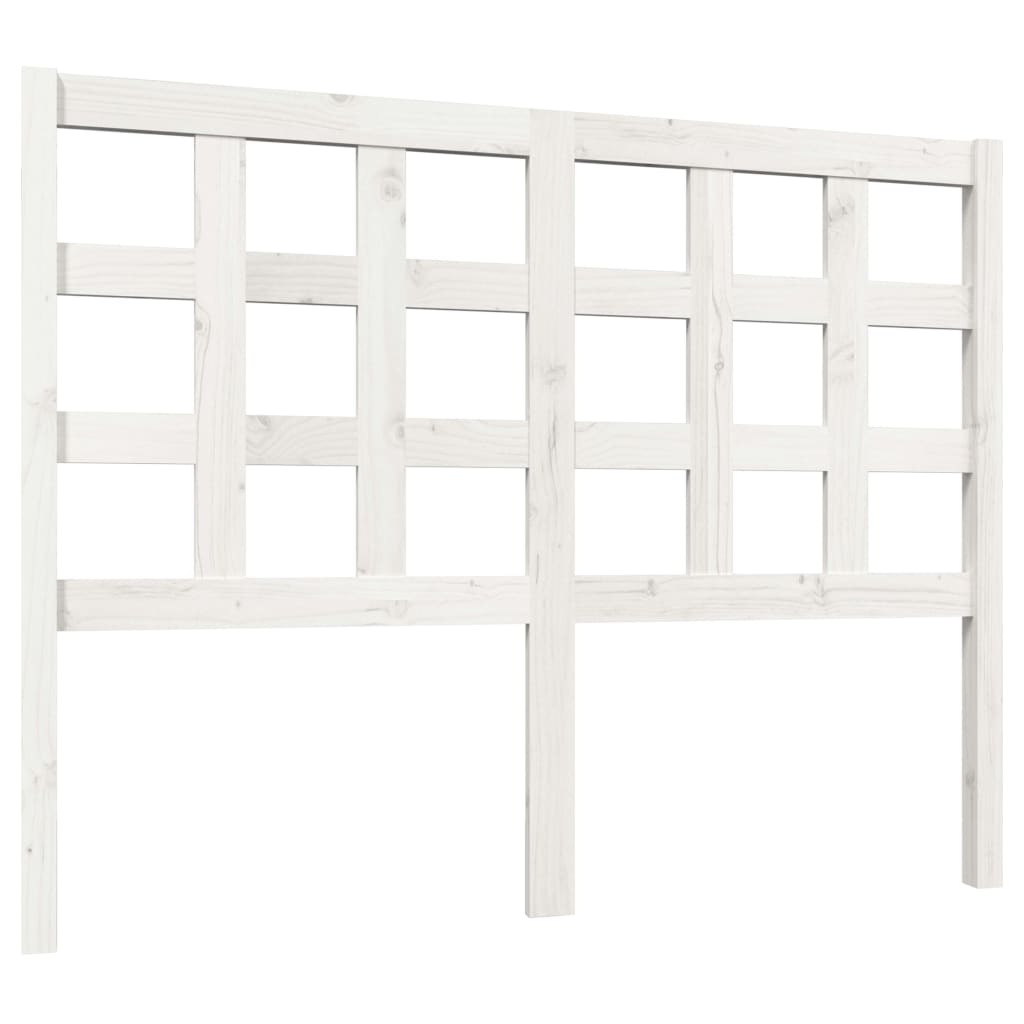 Bed Headboard White 125.5x4x100 cm Solid Wood Pine