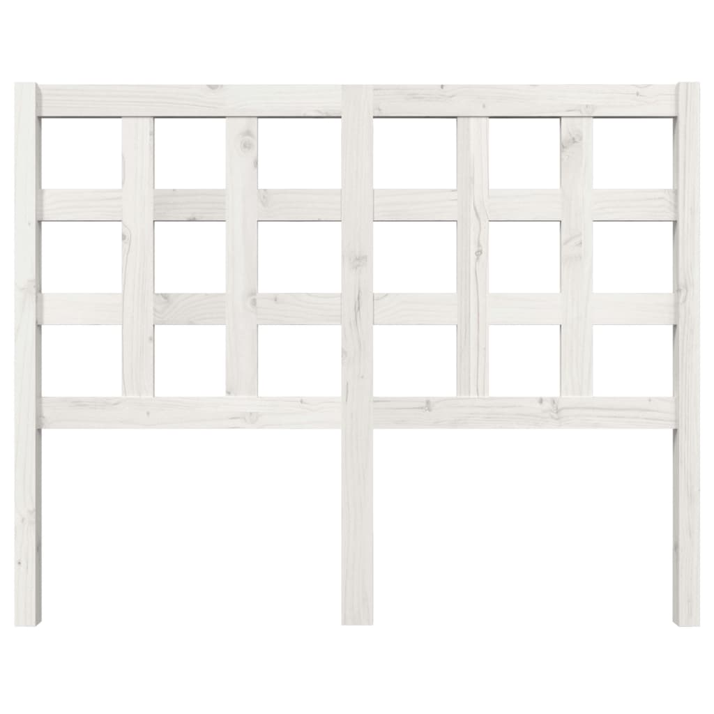 Bed Headboard White 125.5x4x100 cm Solid Wood Pine