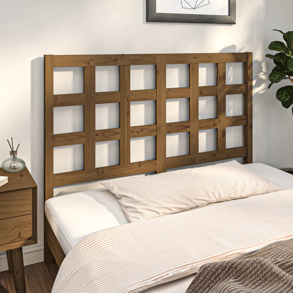 Bed Headboard Honey Brown 125.5x4x100 cm Solid Wood Pine