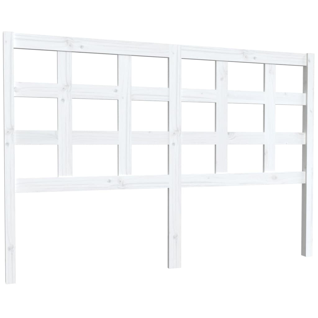 Bed Headboard White 145.5x4x100 cm Solid Wood Pine