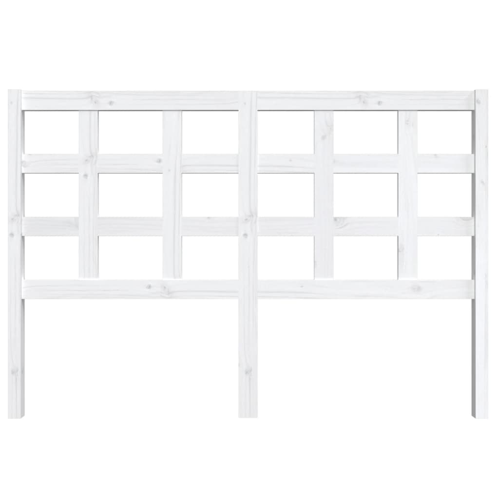 Bed Headboard White 145.5x4x100 cm Solid Wood Pine