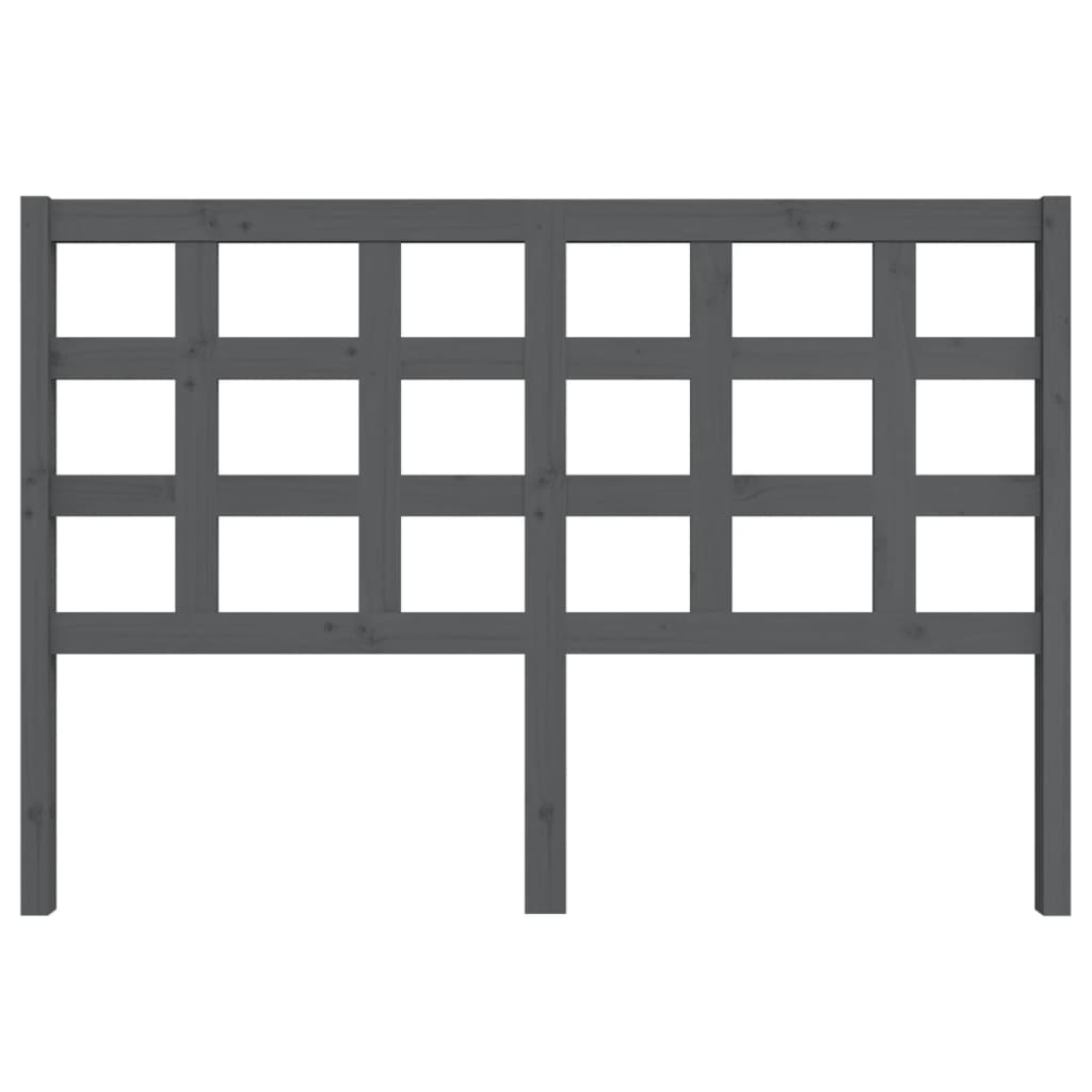 Bed Headboard Grey 145.5x4x100 cm Solid Wood Pine
