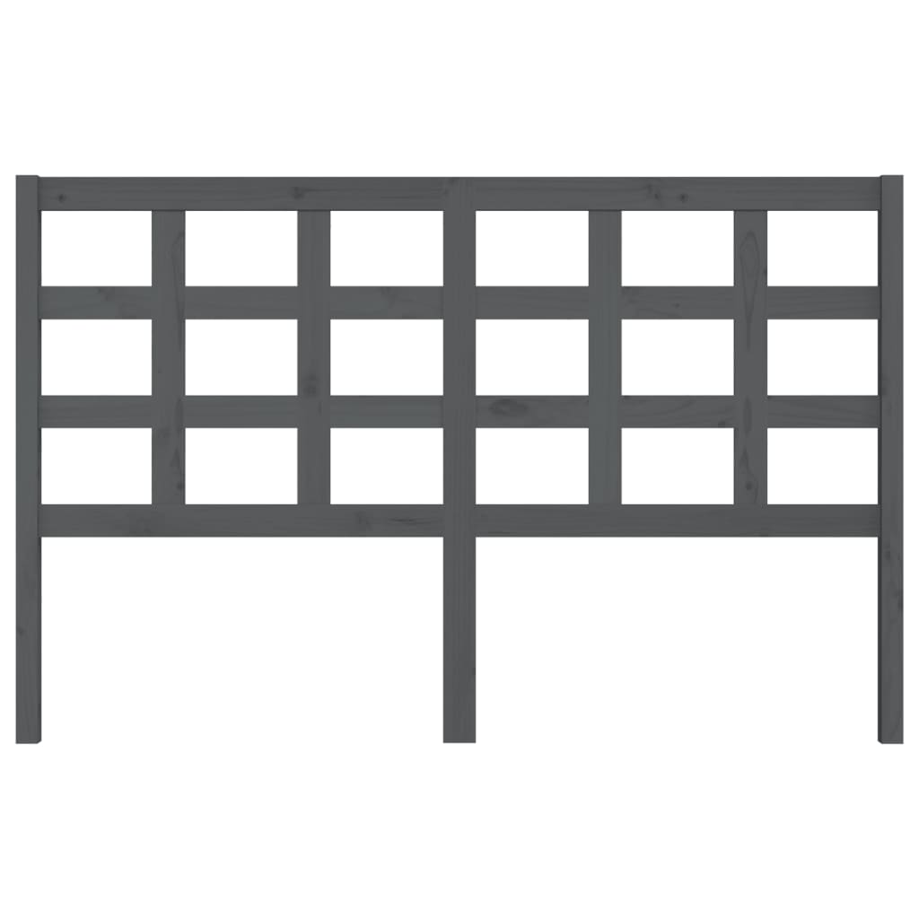 Bed Headboard Grey 156x4x100 cm Solid Wood Pine