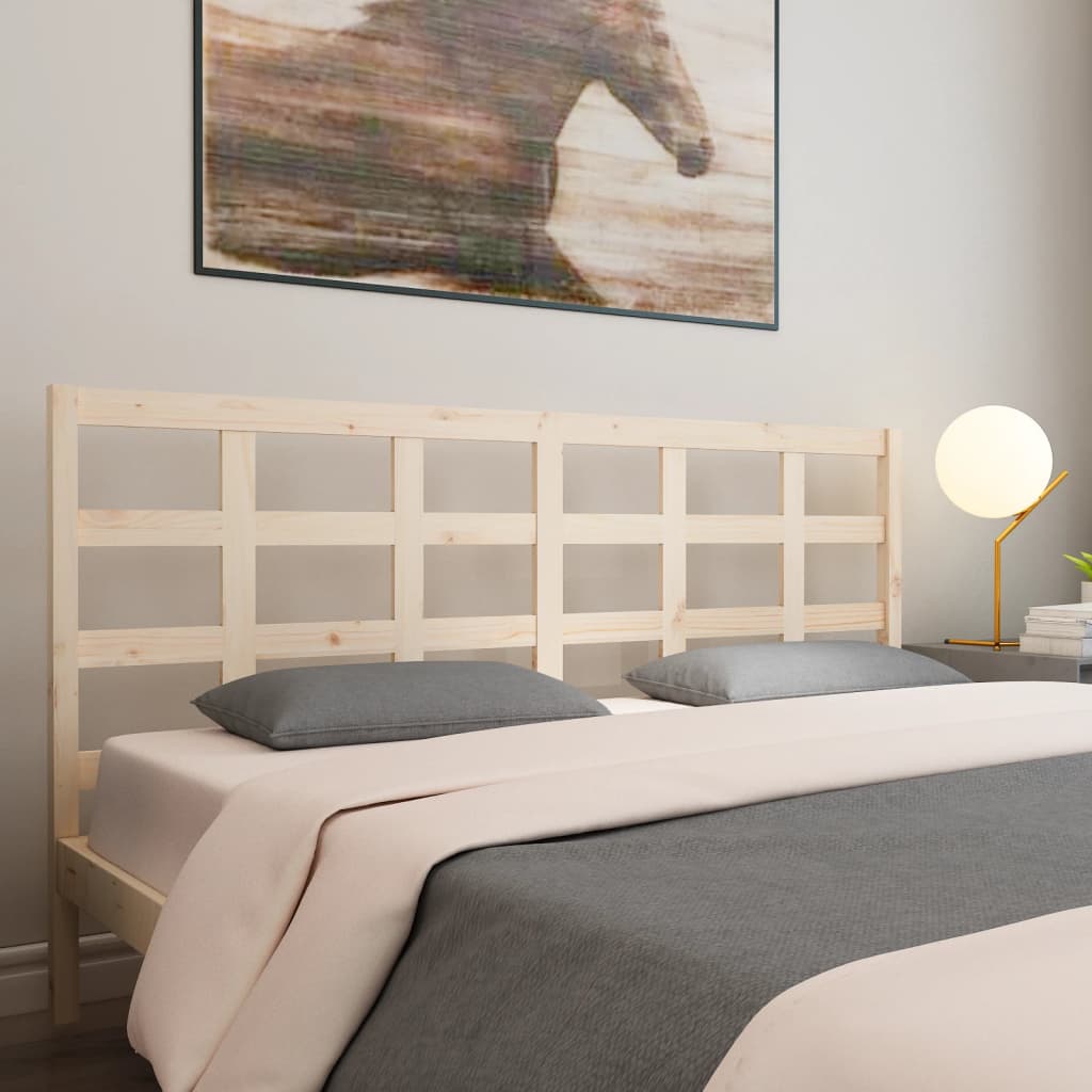 Bed Headboard 205.5x4x100 cm Solid Wood Pine