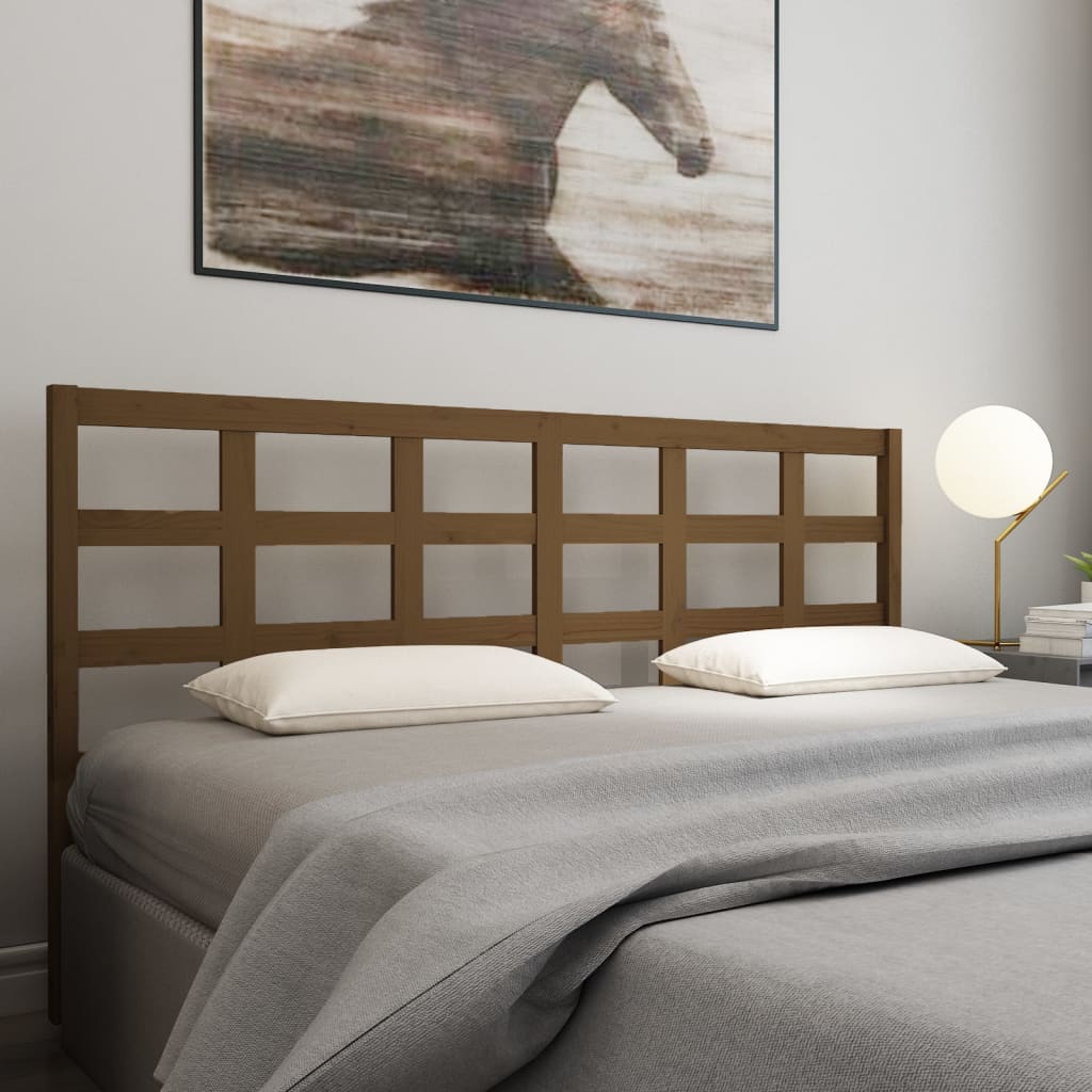 Bed Headboard Honey Brown 205.5x4x100 cm Solid Wood Pine