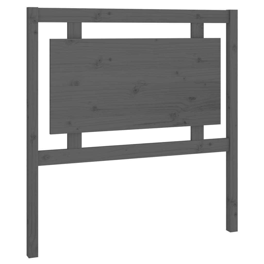 Bed Headboard Grey 95.5x4x100 cm Solid Pine Wood
