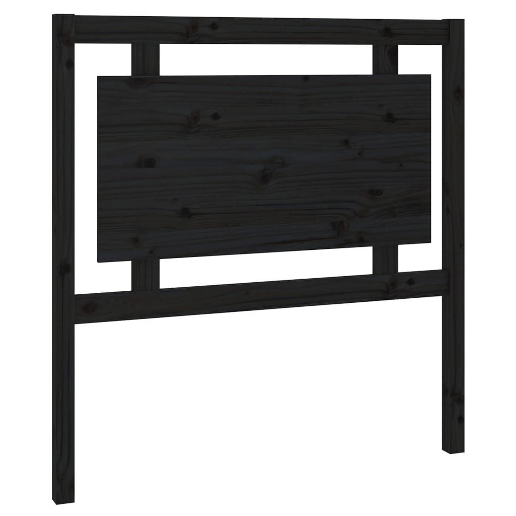 Bed Headboard Black 95.5x4x100 cm Solid Pine Wood
