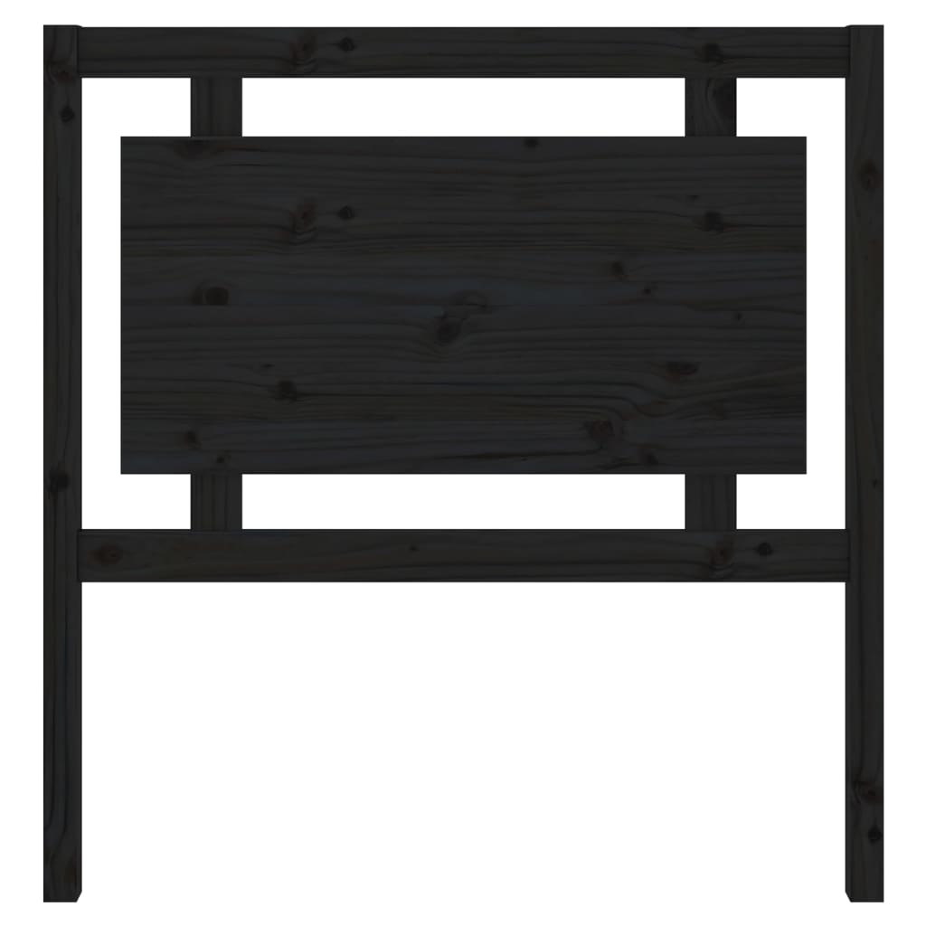 Bed Headboard Black 95.5x4x100 cm Solid Pine Wood