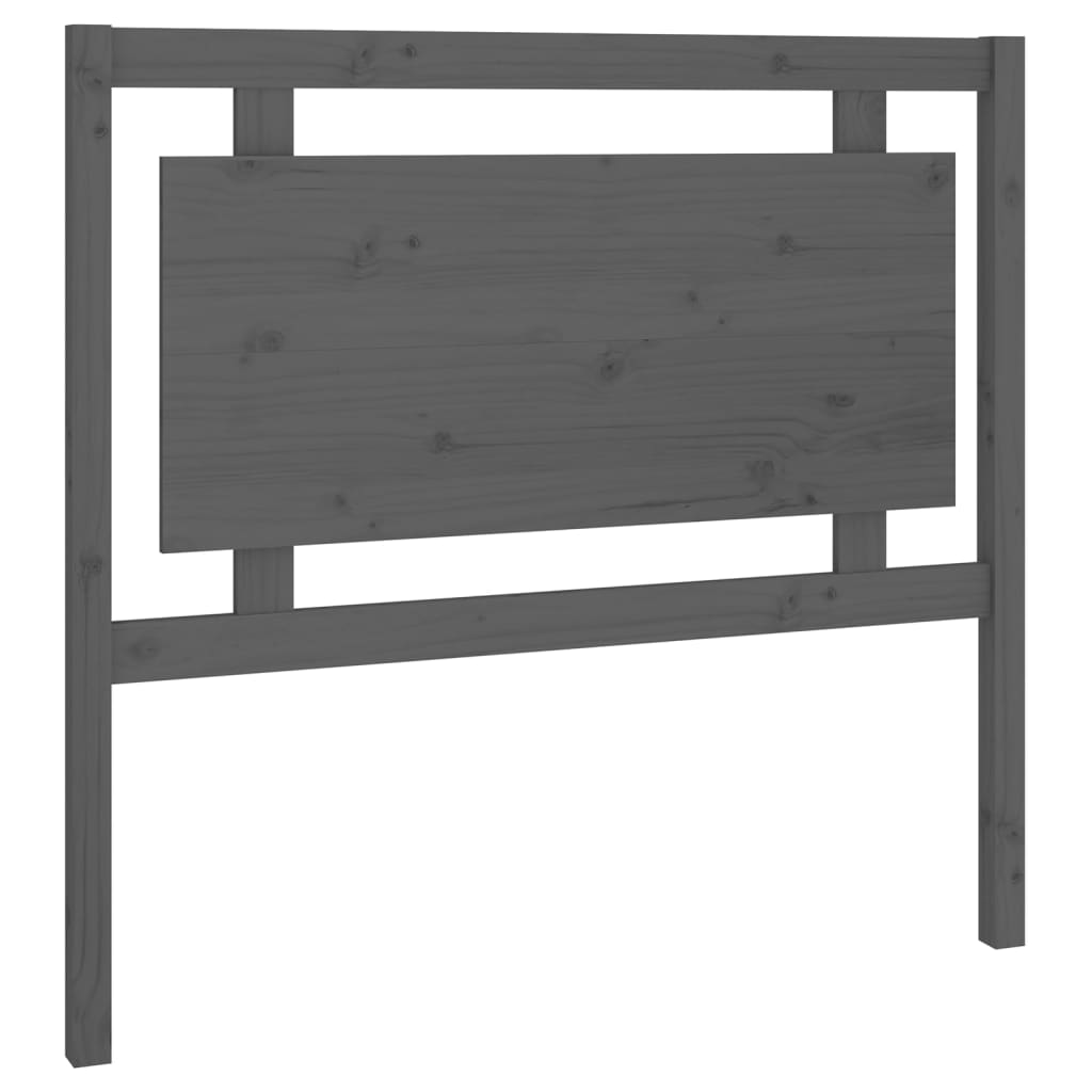 Bed Headboard Grey 105.5x4x100 cm Solid Pine Wood