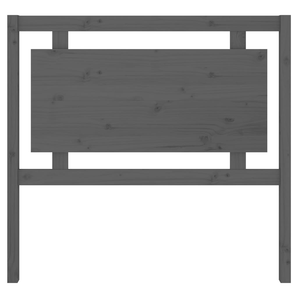 Bed Headboard Grey 105.5x4x100 cm Solid Pine Wood