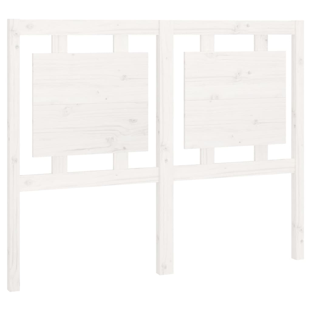 Bed Headboard White 125.5x4x100 cm Solid Pine Wood