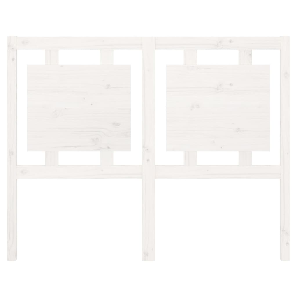 Bed Headboard White 125.5x4x100 cm Solid Pine Wood
