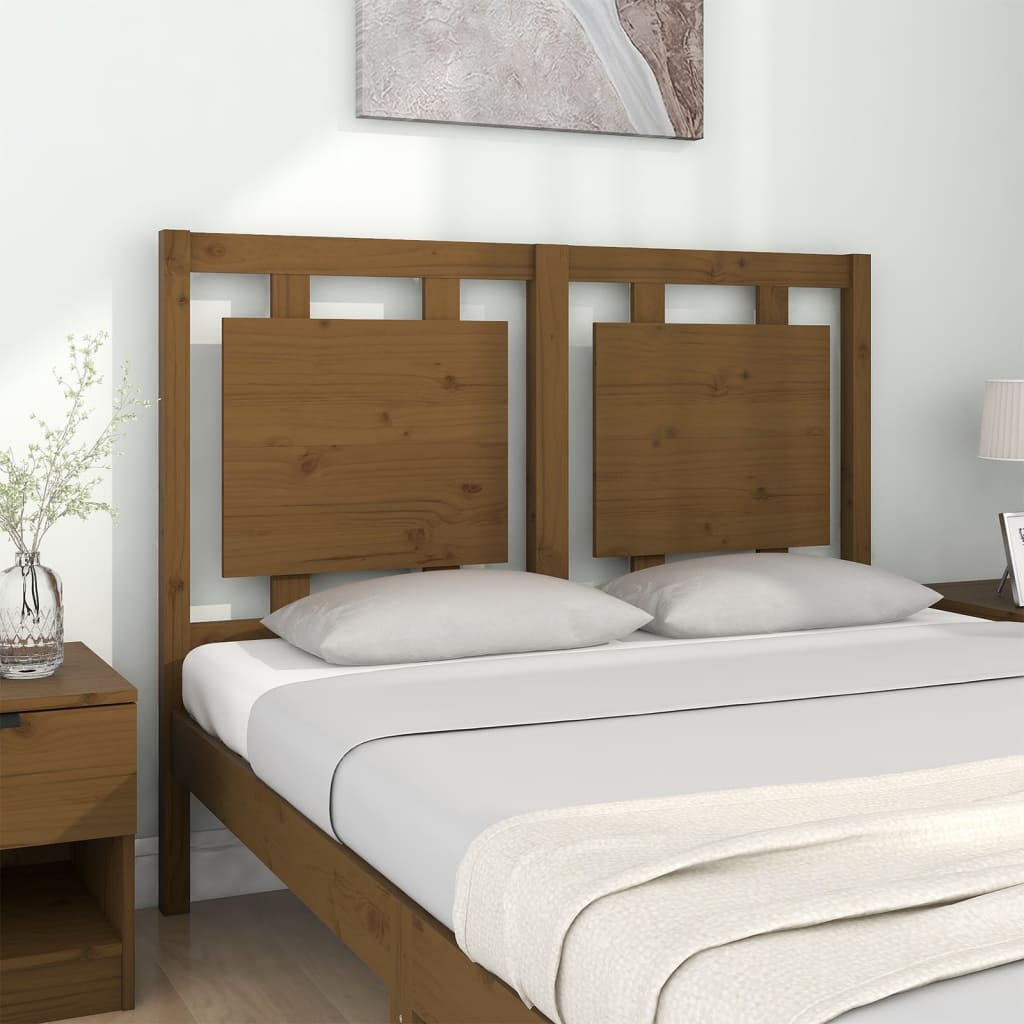 Bed Headboard Honey Brown 125.5x4x100 cm Solid Pine Wood