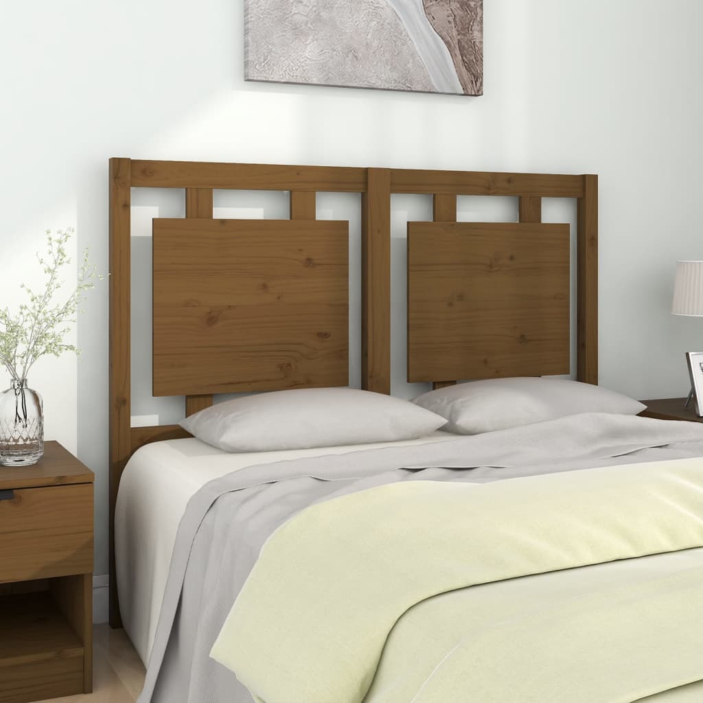 Bed Headboard Honey Brown 125.5x4x100 cm Solid Pine Wood