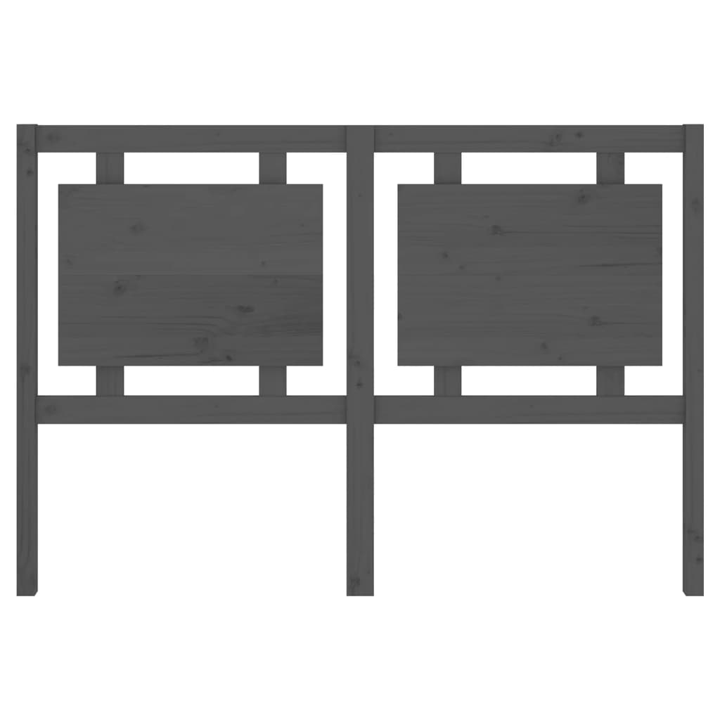 Bed Headboard Grey 145.5x4x100 cm Solid Pine Wood