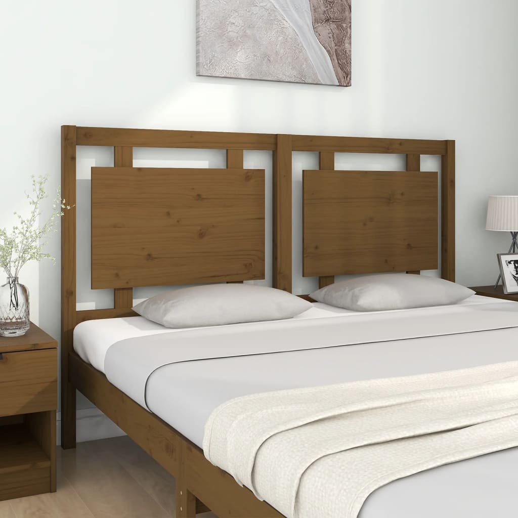 Bed Headboard Honey Brown 155.5x4x100 cm Solid Pine Wood